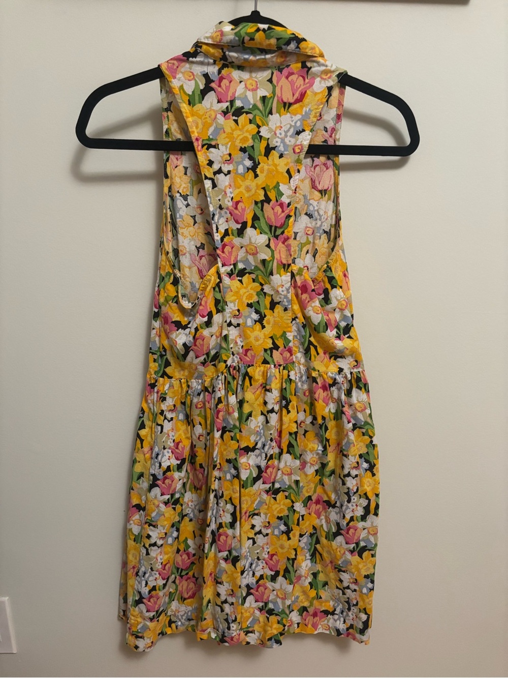 TopShop Yellow Floral Sleeveless Button-Front Dress - Picture 3 of 3